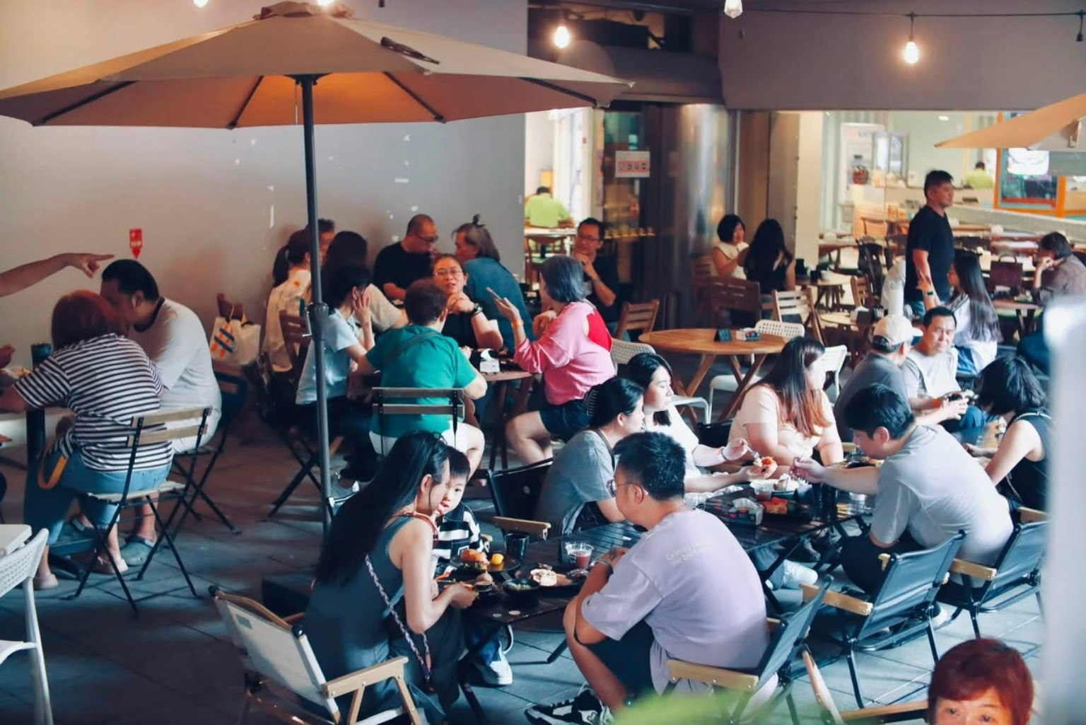 Guests enjoying a previous buffet