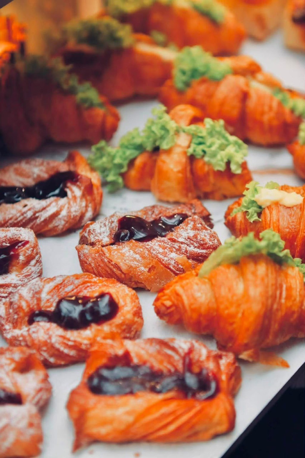 Fresh pastries at a previous buffet