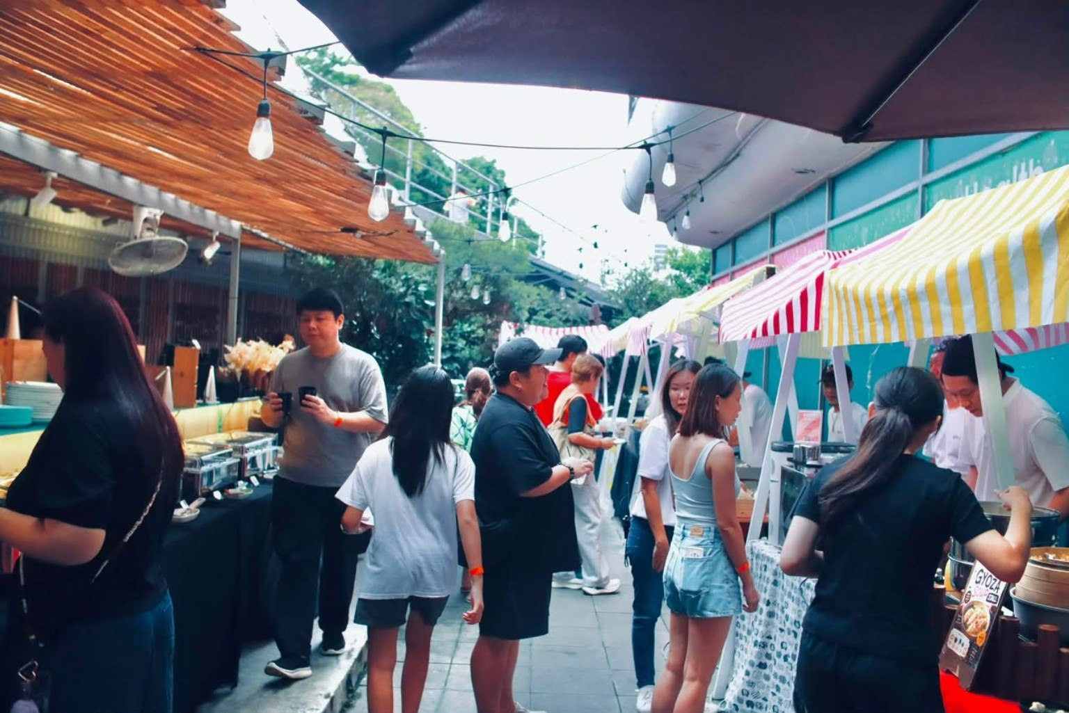 Outdoor buffet service at a previous event