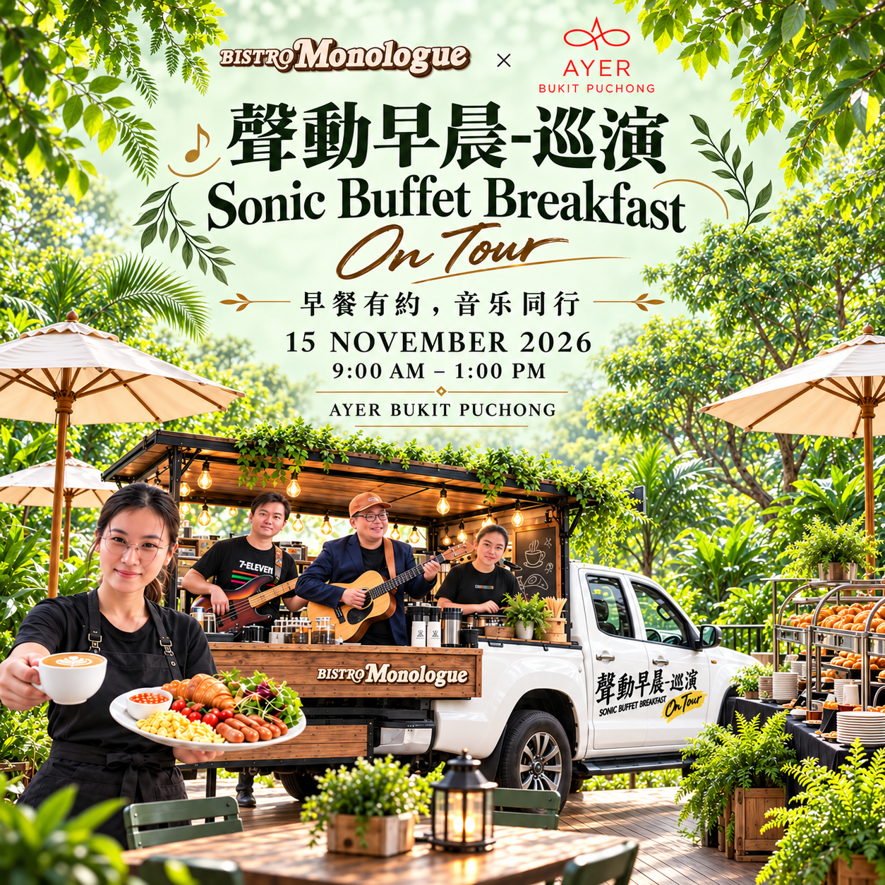 Bistro Monologue and AYER Sonic Buffet Breakfast On Tour poster for 15 November 2026 / 2026年11月15日